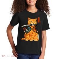 Japanese Samurai Ninja Cat Kawaii Anime Kids T-Shirt thumb 2