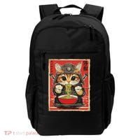 Japanese Samurai Ninja Cat Eating Ramen Backpack thumb 0