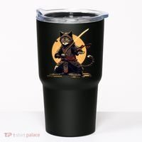 Japanese Samurai Ninja Cat Anime Kawaii Catzilla Cat Tumbler thumb 0