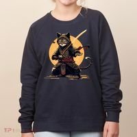 Japanese Samurai Ninja Cat Anime Kawaii Catzilla Cat Women's Sweatshirt thumb 0