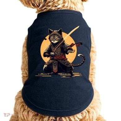 Japanese Samurai Ninja Cat Anime Kawaii Catzilla Cat Doggie Tank