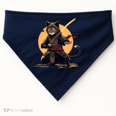 Japanese Samurai Ninja Cat Anime Kawaii Catzilla Cat USA-Made Doggie Bandana