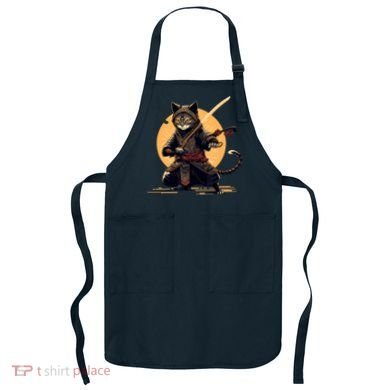 Japanese Samurai Ninja Cat Anime Kawaii Catzilla Cat Apron
