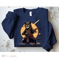 Japanese Samurai Ninja Cat Anime Kawaii Catzilla Cat Sweatshirt thumb 2