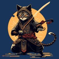 Japanese Samurai Ninja Cat Anime Kawaii Catzilla Cat Sweatshirt thumb 3