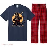 Japanese Samurai Ninja Cat Anime Kawaii Catzilla Cat Pajama Set thumb 0