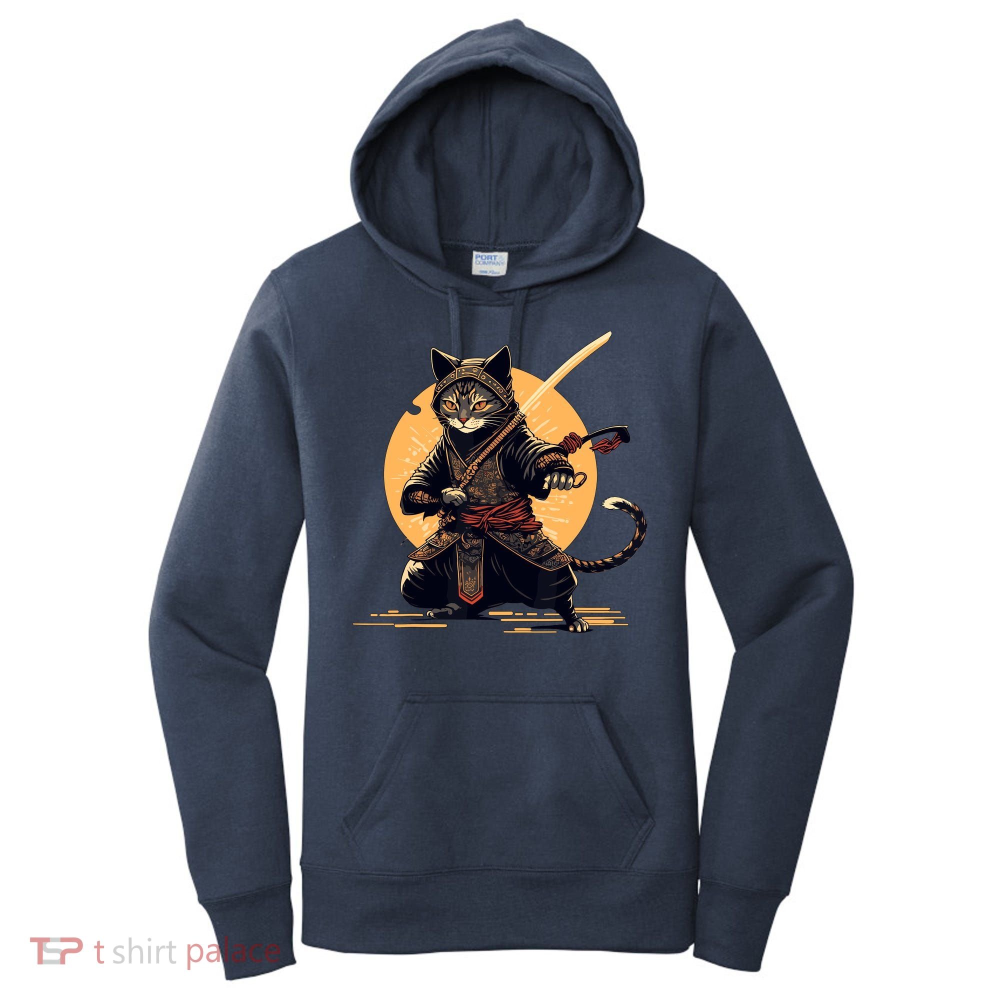 Japanese Samurai Ninja Cat Anime Kawaii Catzilla Cat Women's Hoodie