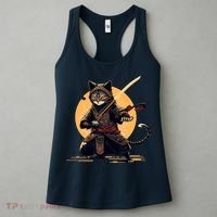 Japanese Samurai Ninja Cat Anime Kawaii Catzilla Cat Women's Tank Top thumb 3