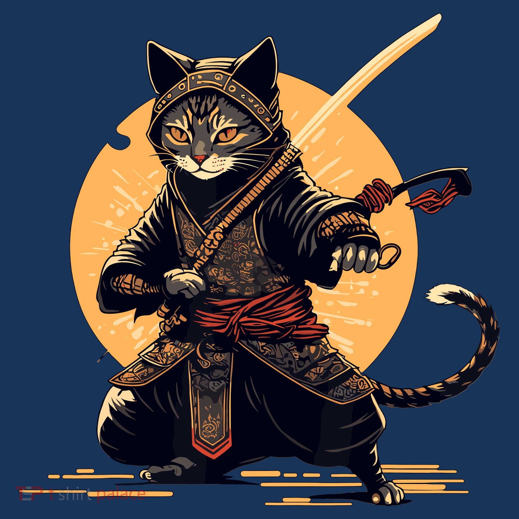 Japanese Samurai Ninja Cat Anime Kawaii Catzilla Cat Toddler Hoodie