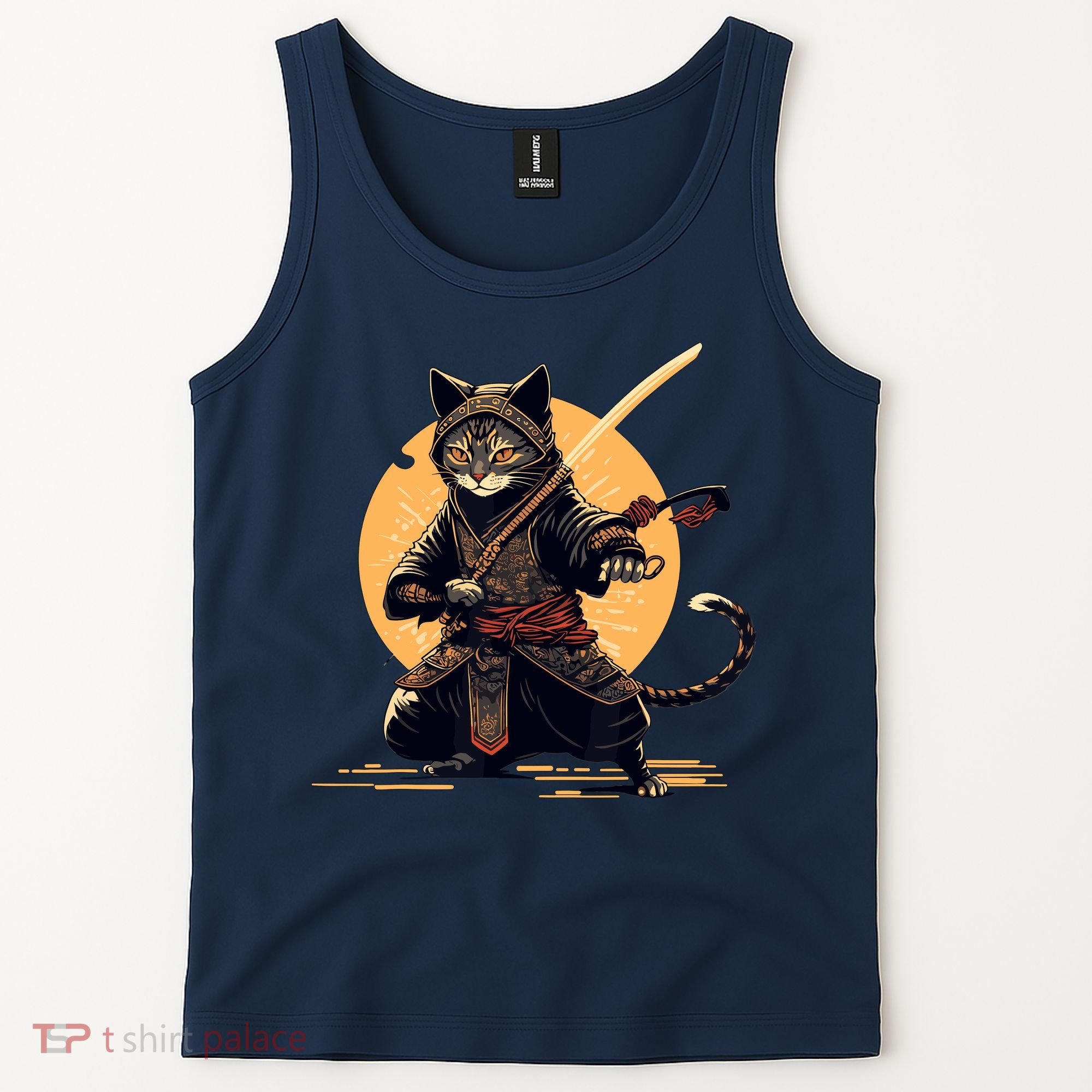 Japanese Samurai Ninja Cat Anime Kawaii Catzilla Cat Tank Top