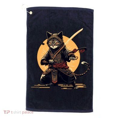 Japanese Samurai Ninja Cat Anime Kawaii Catzilla Cat Golf Towel