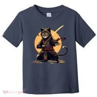 Japanese Samurai Ninja Cat Anime Kawaii Catzilla Cat Toddler T-Shirt thumb 0