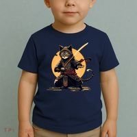 Japanese Samurai Ninja Cat Anime Kawaii Catzilla Cat Toddler T-Shirt thumb 2