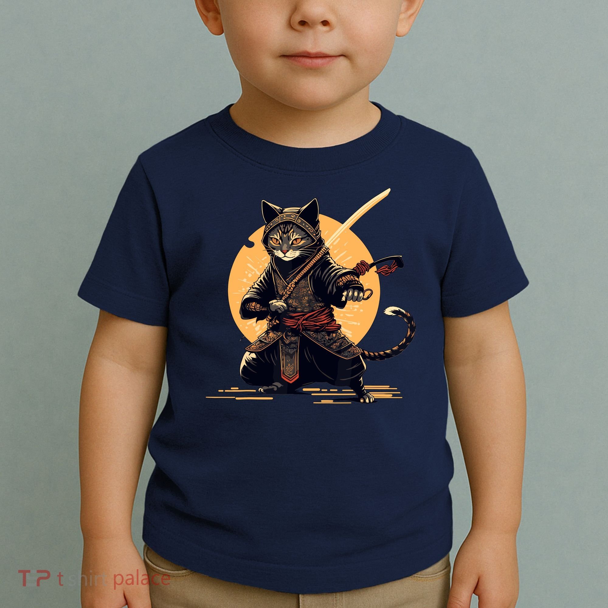 Japanese Samurai Ninja Cat Anime Kawaii Catzilla Cat Toddler T-Shirt
