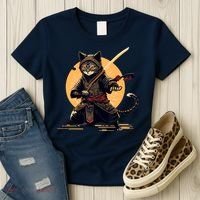 Japanese Samurai Ninja Cat Anime Kawaii Catzilla Cat Women's T-Shirt thumb 3