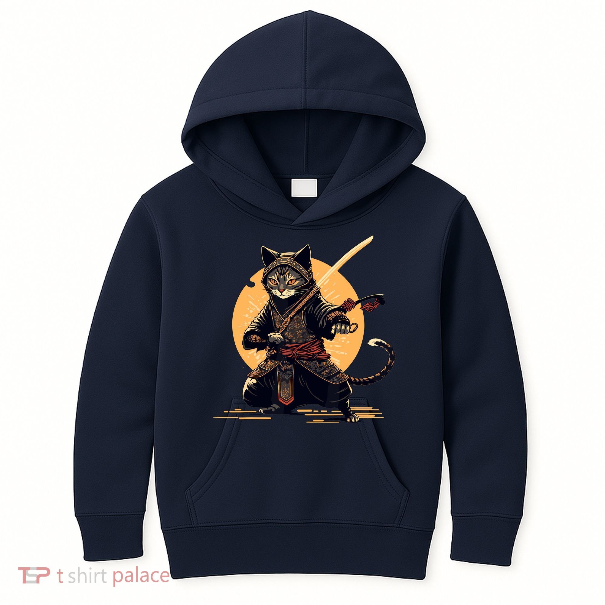 Japanese Samurai Ninja Cat Anime Kawaii Catzilla Cat Kids Hoodie
