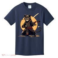 Japanese Samurai Ninja Cat Anime Kawaii Catzilla Cat Kids T-Shirt thumb 0