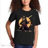 Japanese Samurai Ninja Cat Anime Kawaii Catzilla Cat Kids T-Shirt thumb 2