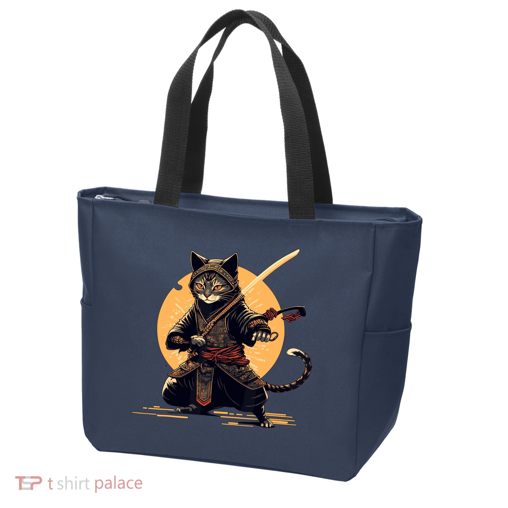 Japanese Samurai Ninja Cat Anime Kawaii Catzilla Cat Tote Bag