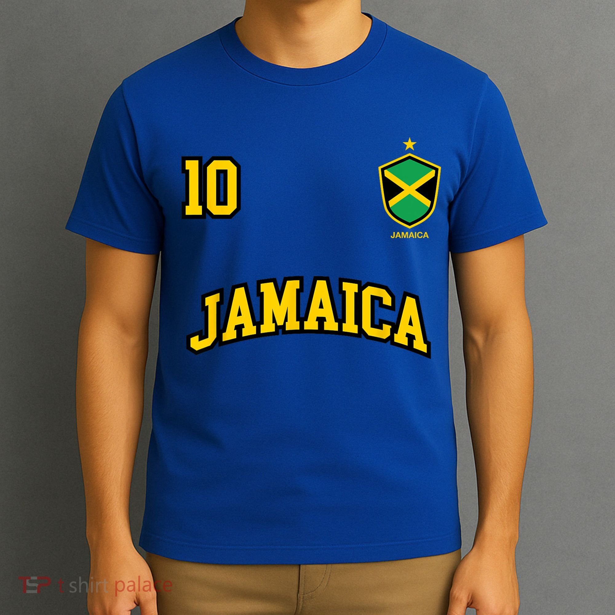Jamaica Shirts Number 10 Soccer Team Sports Jamaican Flag T-Shirt