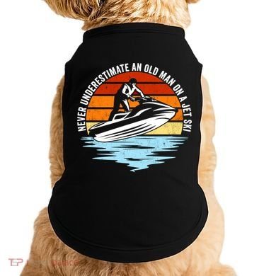 Jet Skiing Never Underestimate An Old On A Jet Ski Cool Gift Doggie Tank