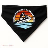 Jet Skiing Never Underestimate An Old On A Jet Ski Cool Gift USA-Made Doggie Bandana thumb 0