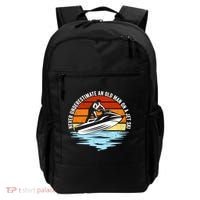 Jet Skiing Never Underestimate An Old On A Jet Ski Cool Gift Backpack thumb 0