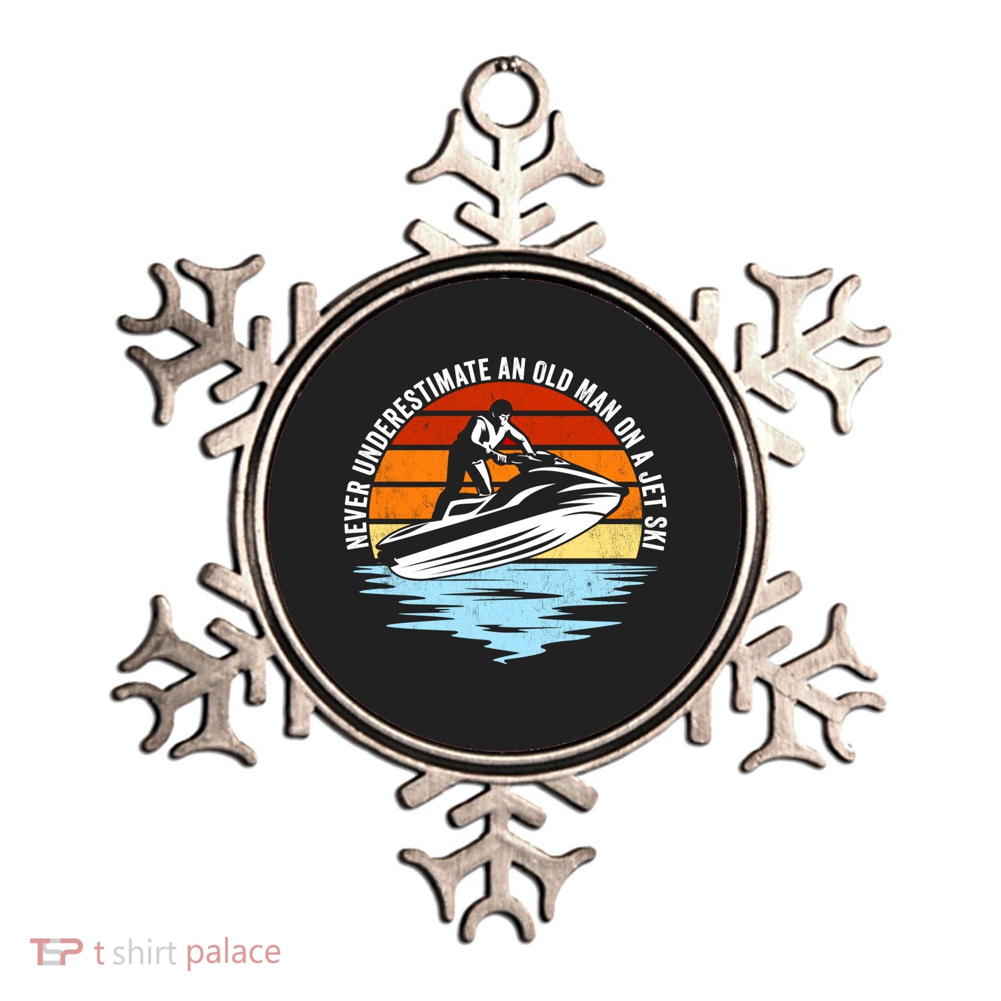 Jet Skiing Never Underestimate An Old On A Jet Ski Cool Gift Ornament