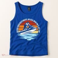 Jet Skiing Never Underestimate An Old On A Jet Ski Cool Gift Tank Top thumb 2