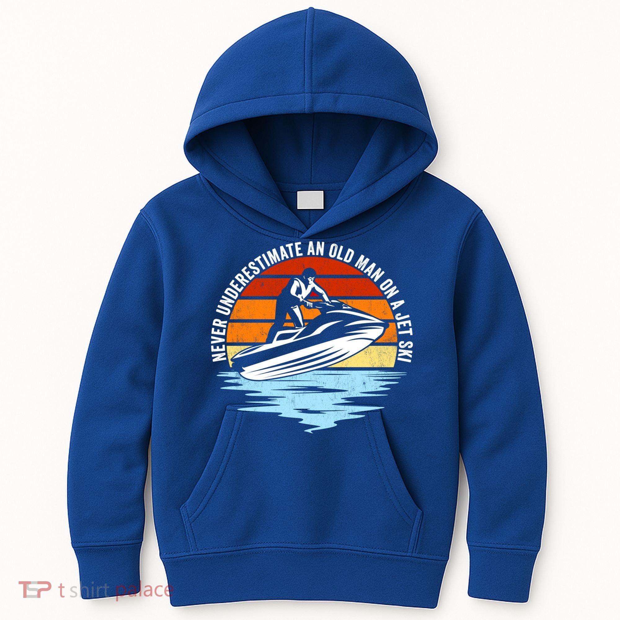Jet Skiing Never Underestimate An Old On A Jet Ski Cool Gift Kids Hoodie