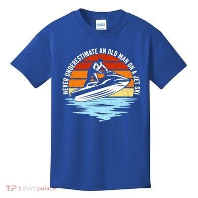 Jet Skiing Never Underestimate An Old On A Jet Ski Cool Gift Kids T-Shirt