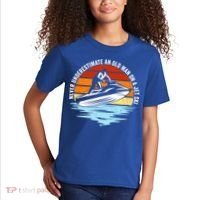 Jet Skiing Never Underestimate An Old On A Jet Ski Cool Gift Kids T-Shirt thumb 2