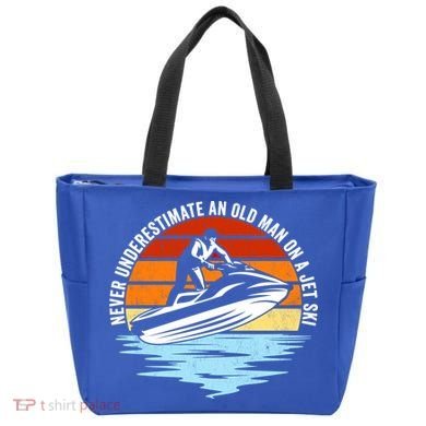 Jet Skiing Never Underestimate An Old On A Jet Ski Cool Gift Tote Bag