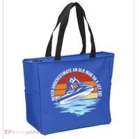 Jet Skiing Never Underestimate An Old On A Jet Ski Cool Gift Tote Bag thumb 2