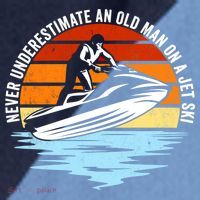 Jet Skiing Never Underestimate An Old On A Jet Ski Cool Gift Raglan Baseball Sleeve Shirt thumb 2