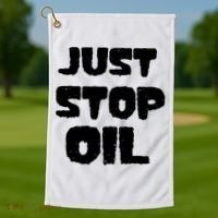 Just Stop Oil Golf Towel thumb 1