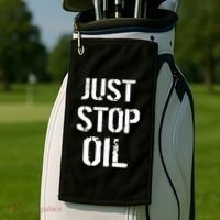 Just Stop Oil Climate Crisis Golf Towel thumb 2