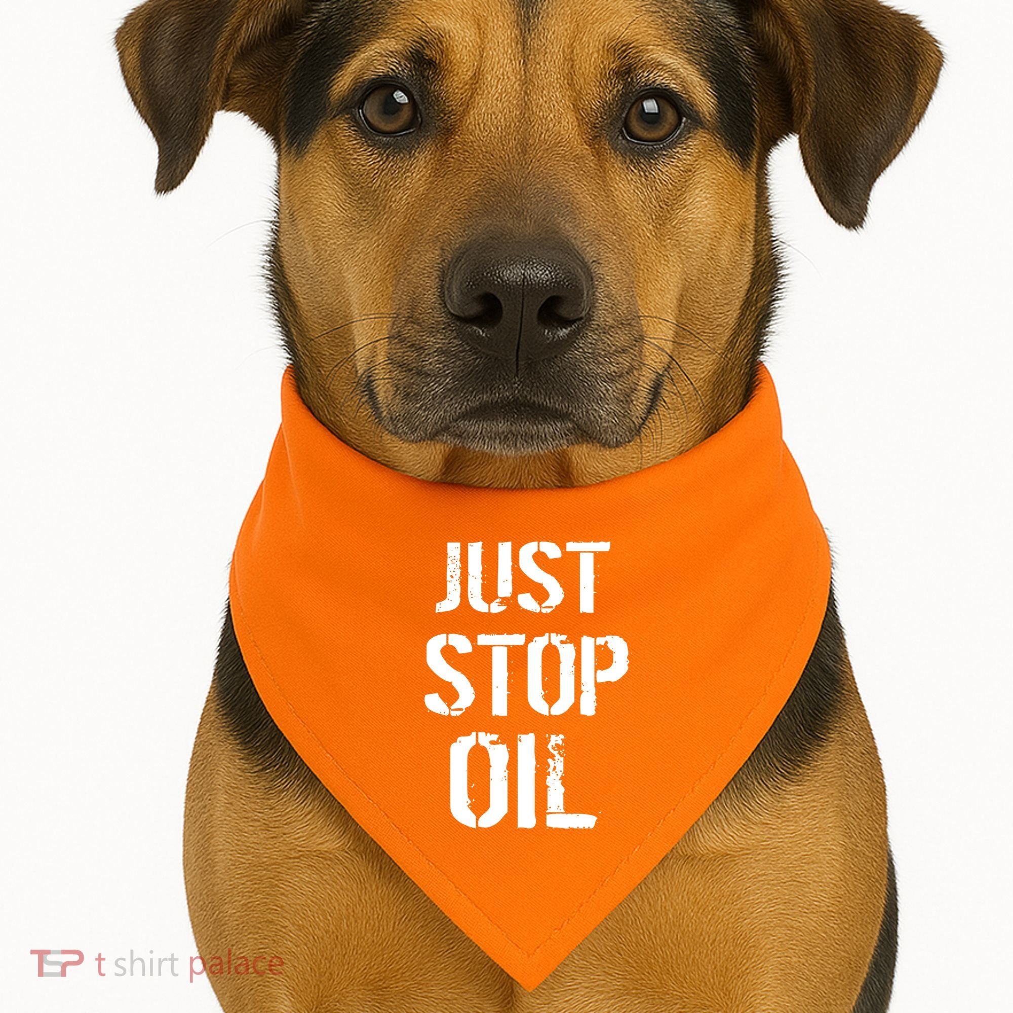 Just Stop Oil Climate Crisis USA-Made Doggie Bandana