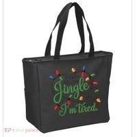 Jingle Some Of The Way Funny Chrismas Saying Tote Bag thumb 2