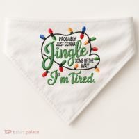 Jingle Some Of The Way Funny Chrismas Saying USA-Made Doggie Bandana thumb 0