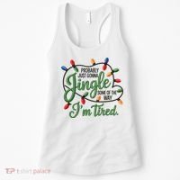 Jingle Some Of The Way Funny Chrismas Saying Women's Tank Top thumb 0