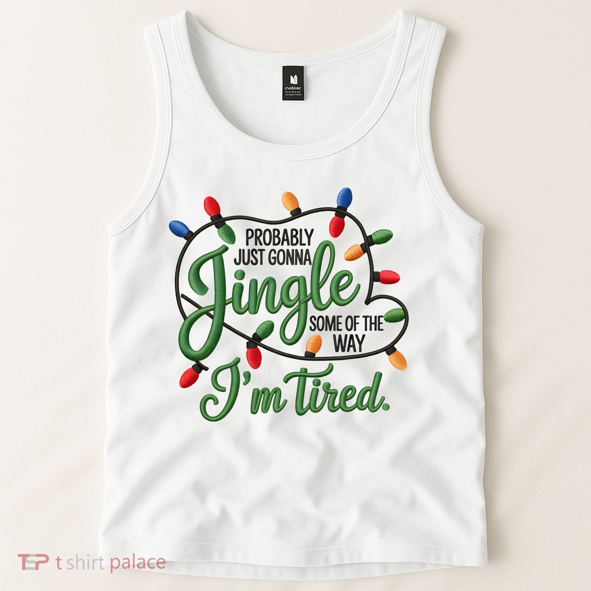 Jingle Some Of The Way Funny Chrismas Saying Tank Top