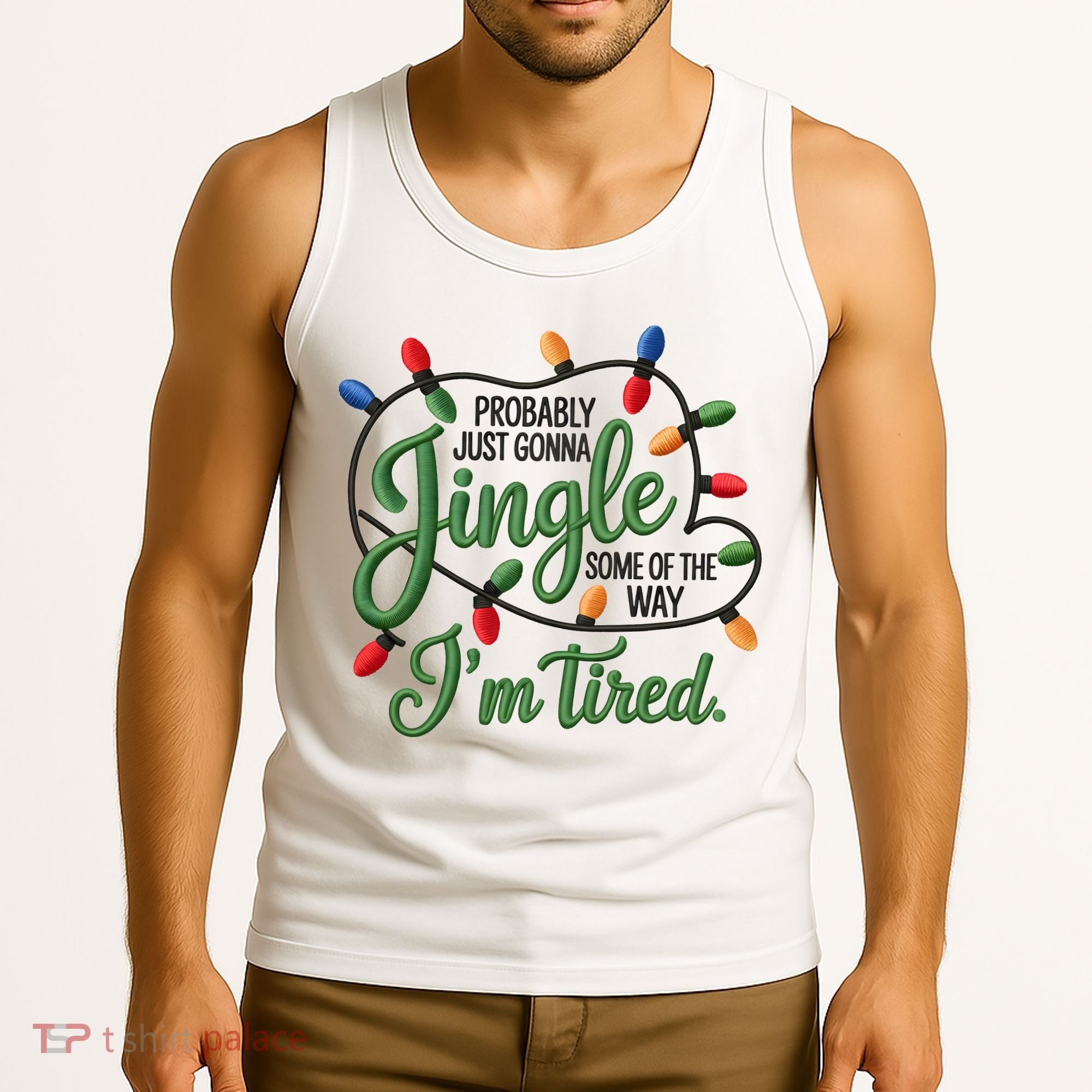 Jingle Some Of The Way Funny Chrismas Saying Tank Top