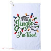 Jingle Some Of The Way Funny Chrismas Saying Golf Towel thumb 0