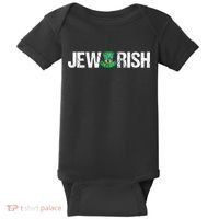 Jewish St. Patricks Day Funny Jewrish Drinking Baby Bodysuit thumb 0