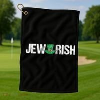 Jewish St. Patricks Day Funny Jewrish Drinking Golf Towel thumb 1