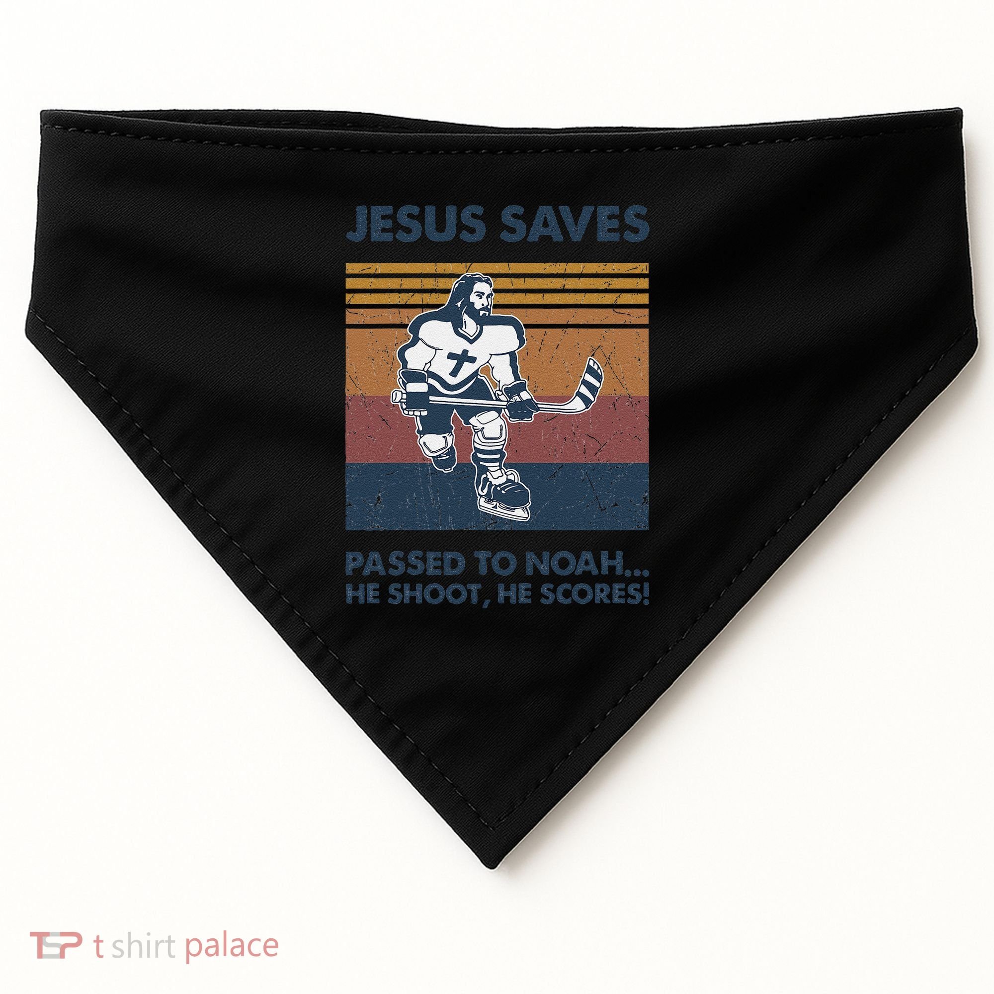 Jesus Saves Passes To Noah He Shoots He Scores USA-Made Doggie Bandana