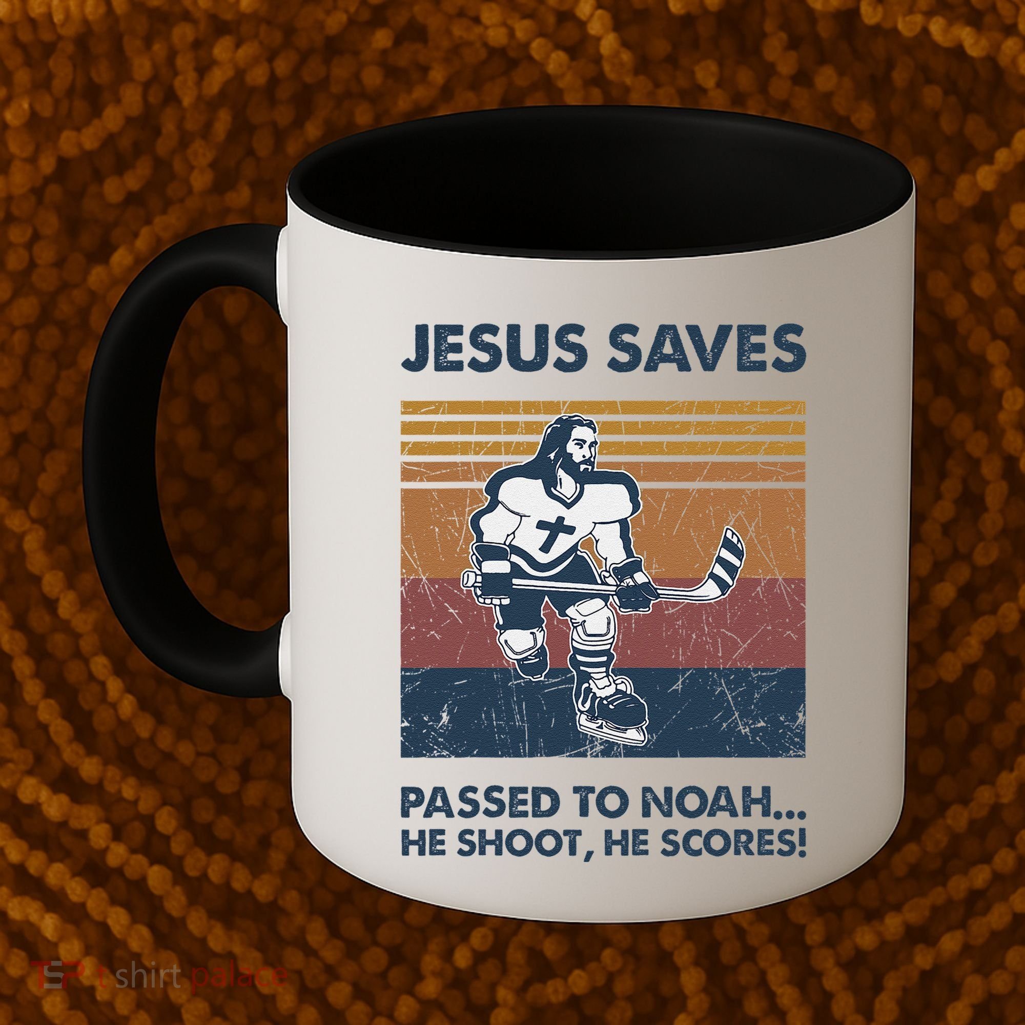 Jesus Saves Passes To Noah He Shoots He Scores Coffee Mug