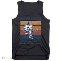 Jesus Saves Passes To Noah He Shoots He Scores Tank Top thumb 0