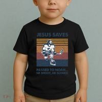 Jesus Saves Passes To Noah He Shoots He Scores Toddler T-Shirt thumb 2